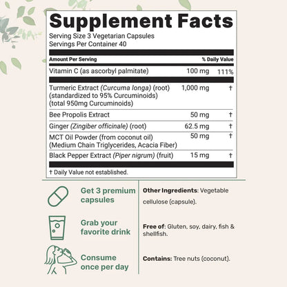 Curcuva Turmeric Curcumin - 120 Capsules